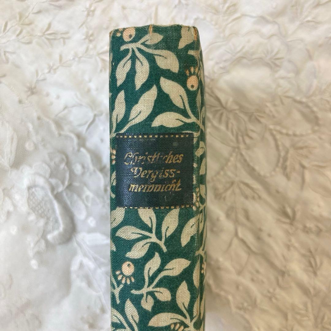 L-865 洋書ドイツアンティーク古書　布張り装丁の美しいメモリアルブック