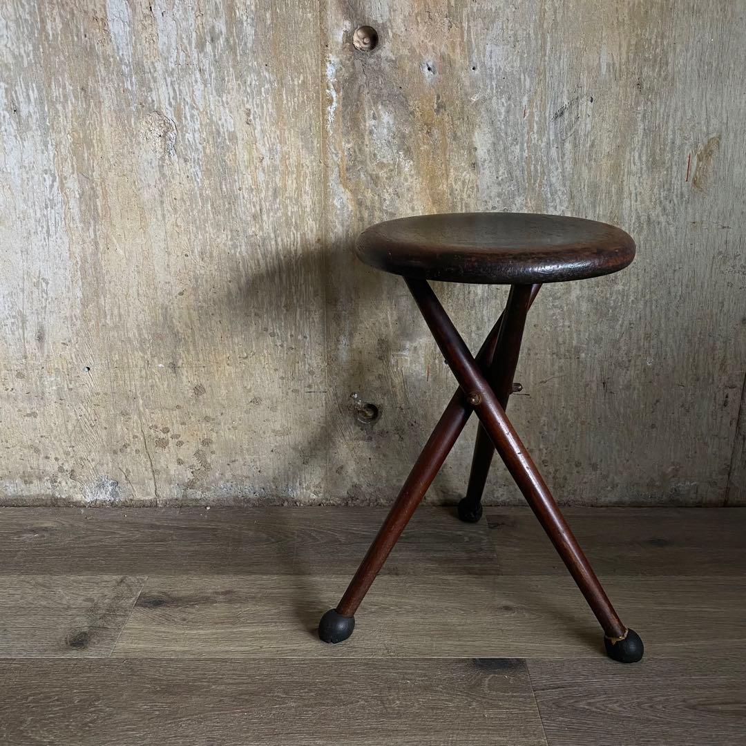 ヴィンテージ　三脚スツール　昭和レトロ