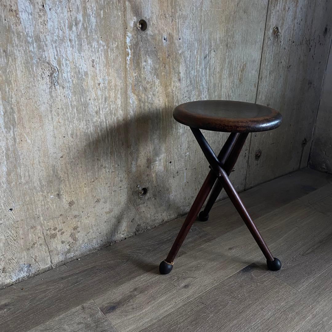 ヴィンテージ　三脚スツール　昭和レトロ