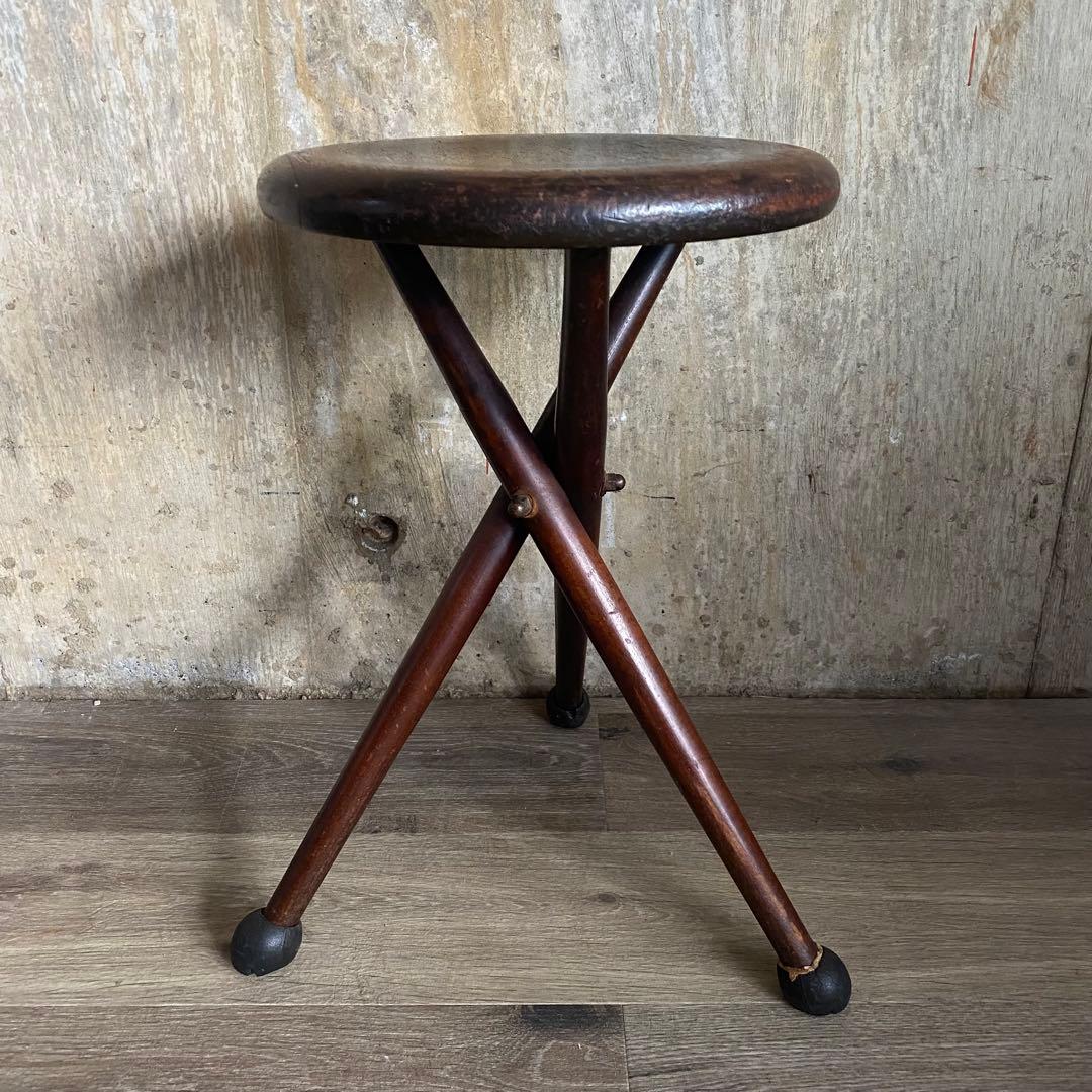 ヴィンテージ　三脚スツール　昭和レトロ