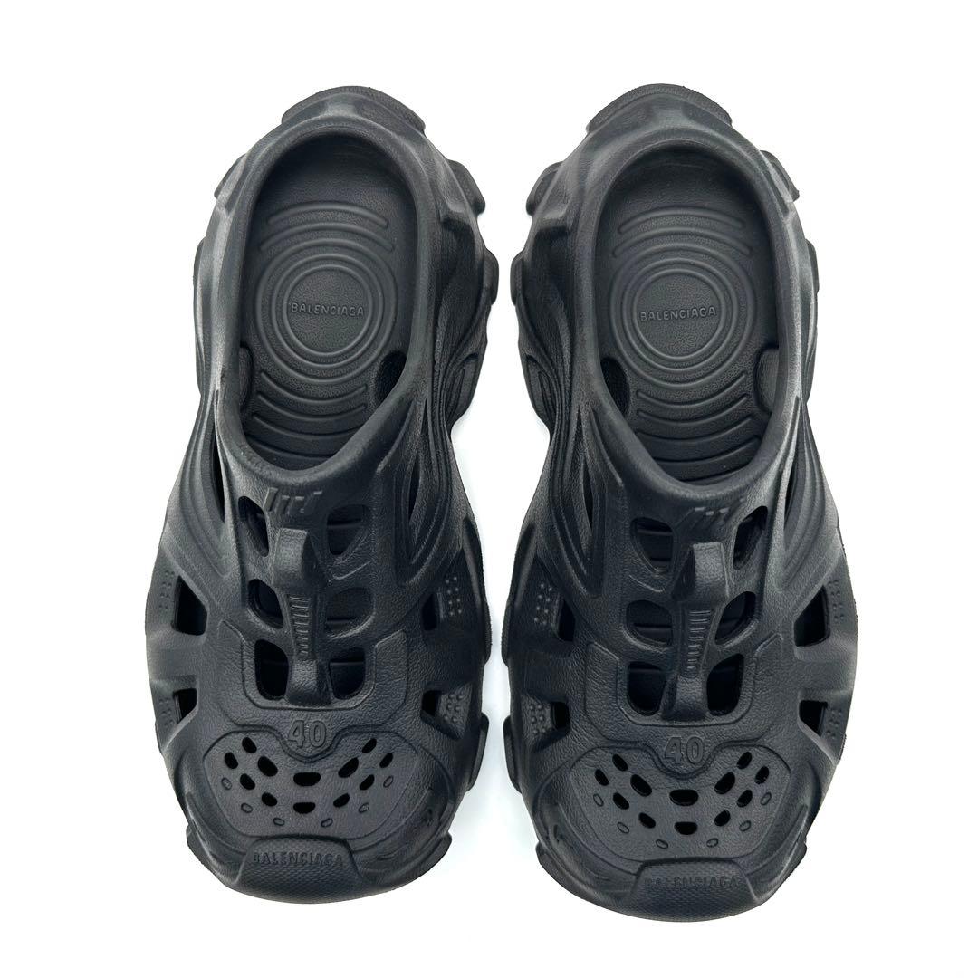 M5812 バレンシアガ ラバーミュール サンダル ブラック 黒 サイズ40
