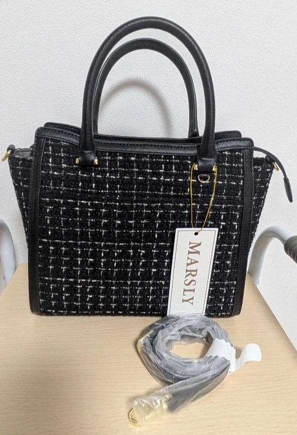 MARSLYツイードフラップバッグ（Black）