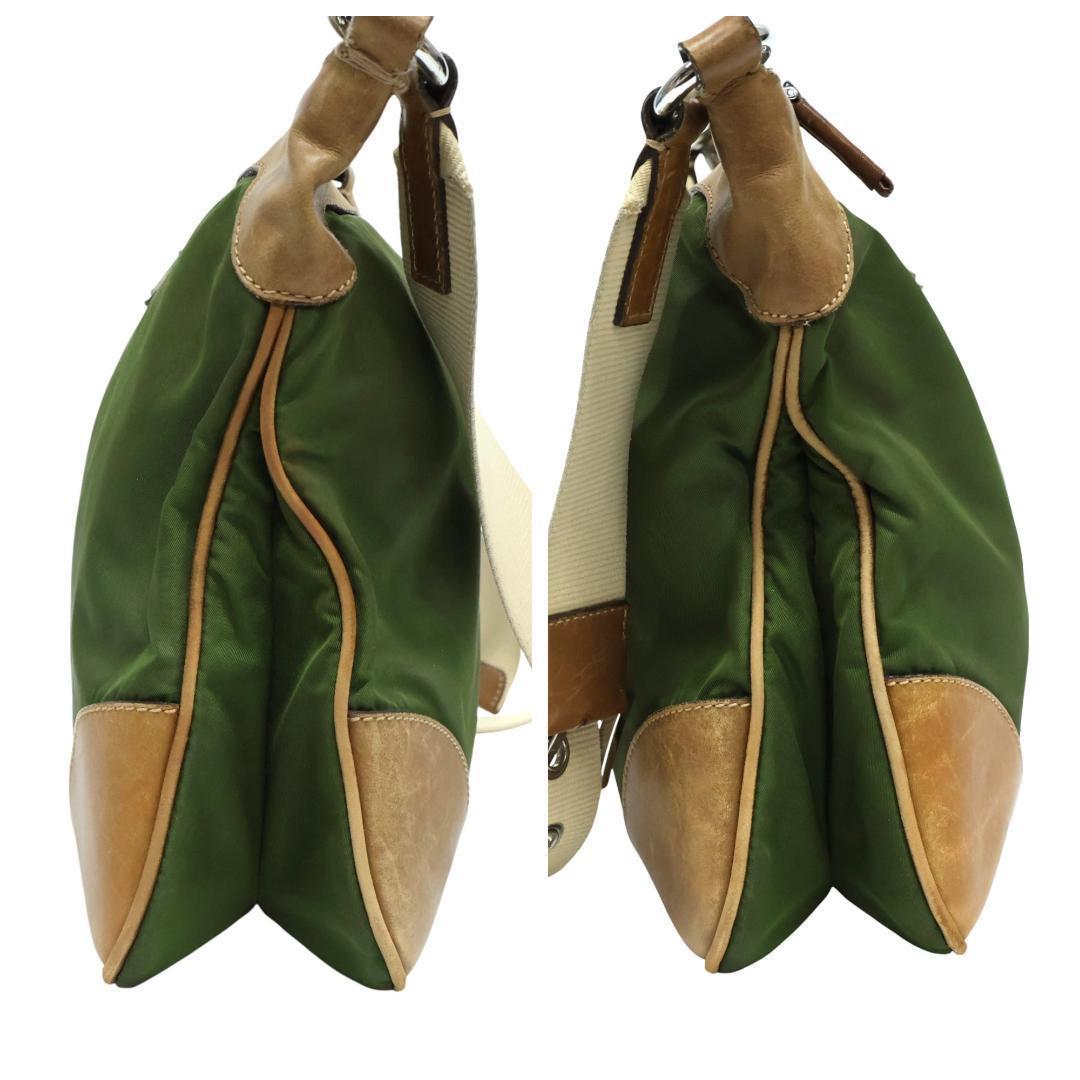 良品 PRADA プラダ ショルダーバッグ ナイロン レザー 三角ロゴ 白タグ