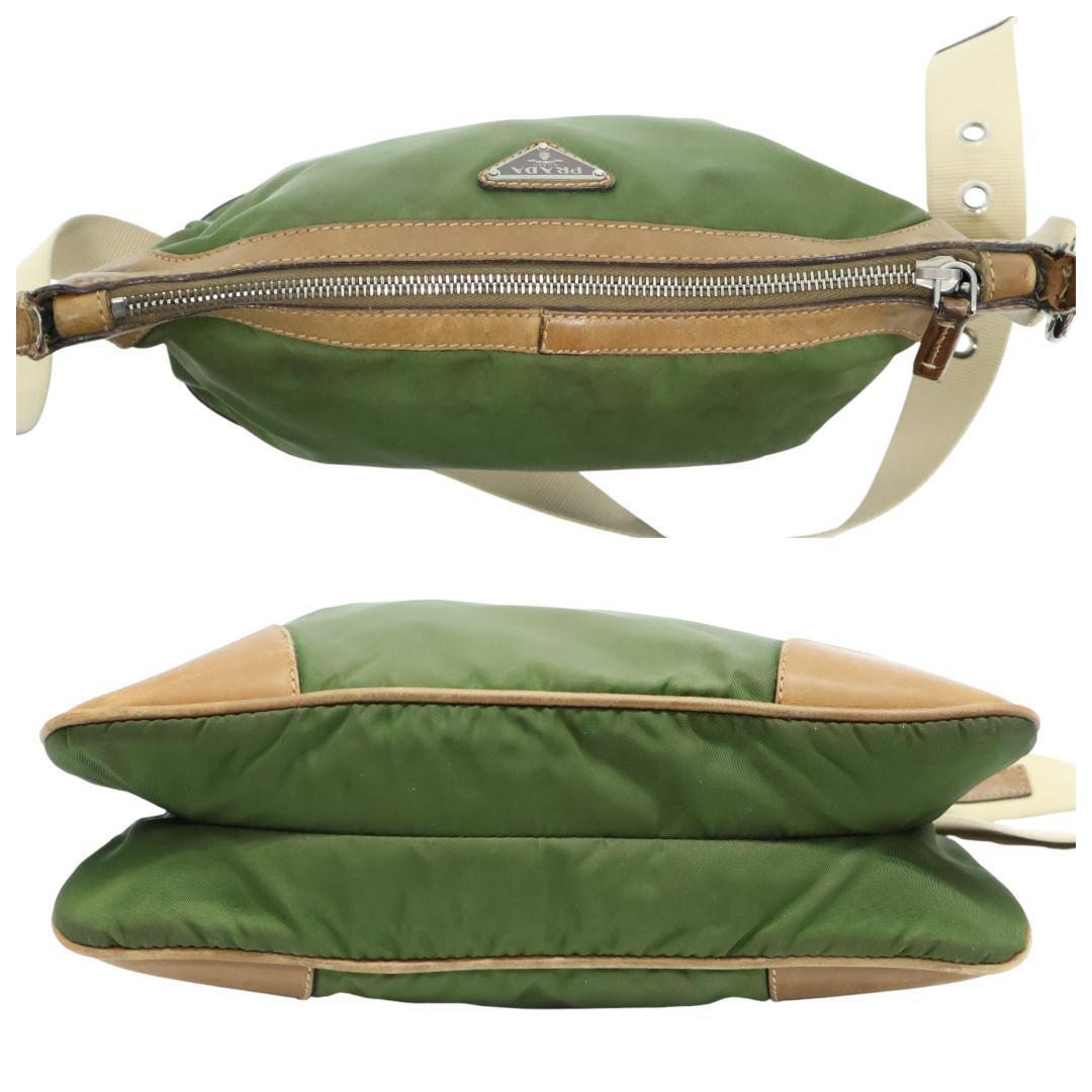 良品 PRADA プラダ ショルダーバッグ ナイロン レザー 三角ロゴ 白タグ