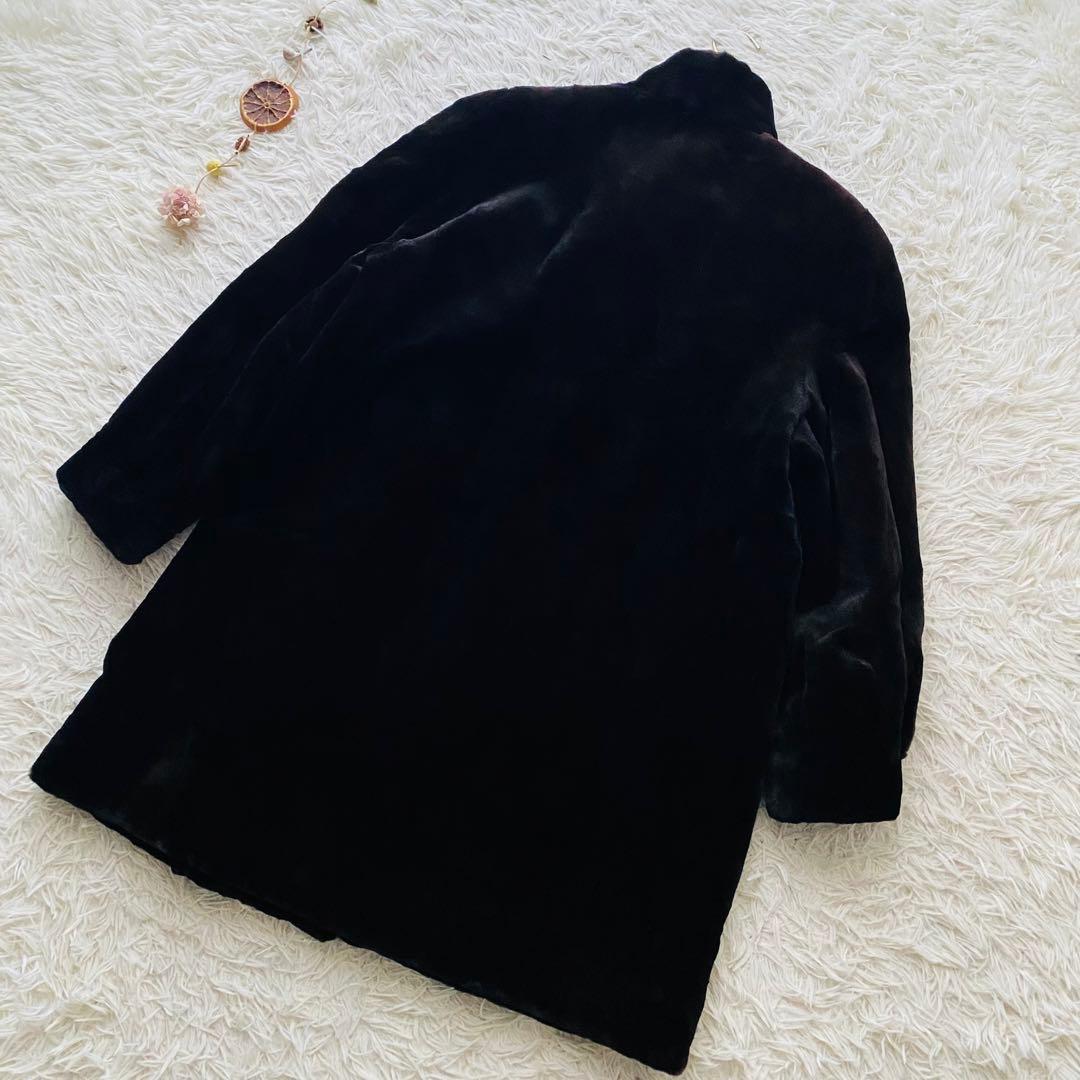 極美品 サガミンク 着丈91㎝ シェアードミンク リアルファー 毛皮コート XL