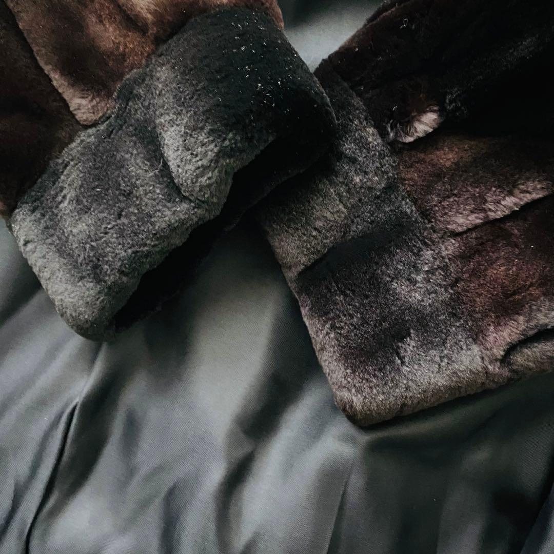 極美品 サガミンク 着丈91㎝ シェアードミンク リアルファー 毛皮コート XL