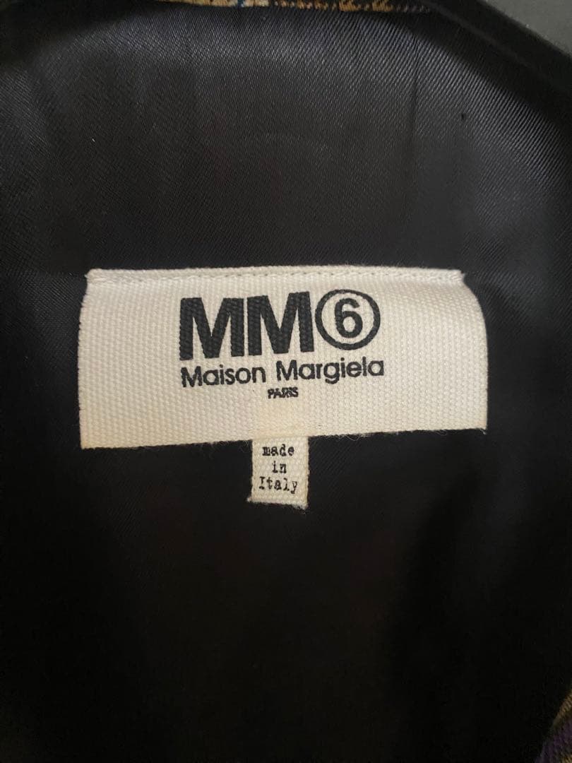 【定価13万】19AW MM6 docking Check wrap coat