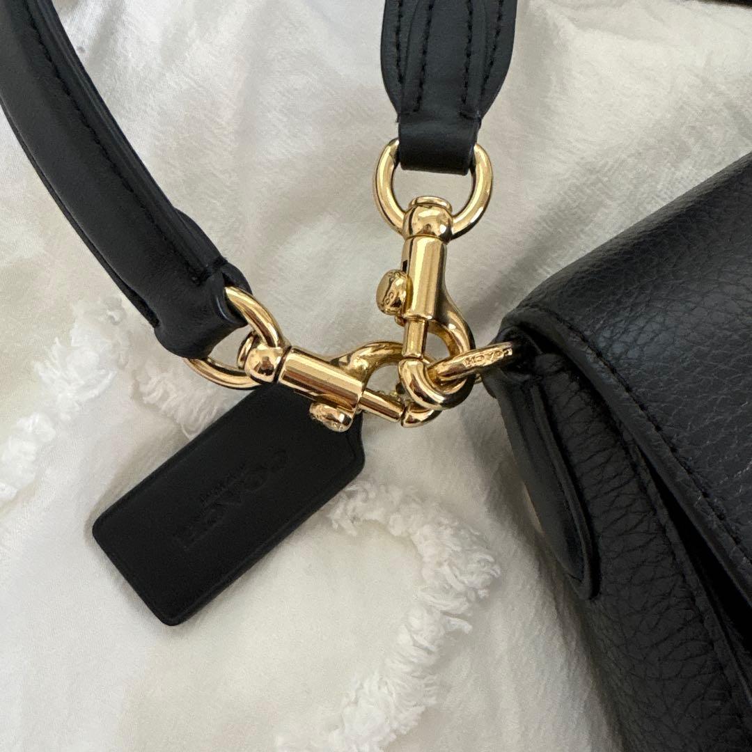 美品　コーチ　グレースハンドバッグ　ショダバッグ 黒