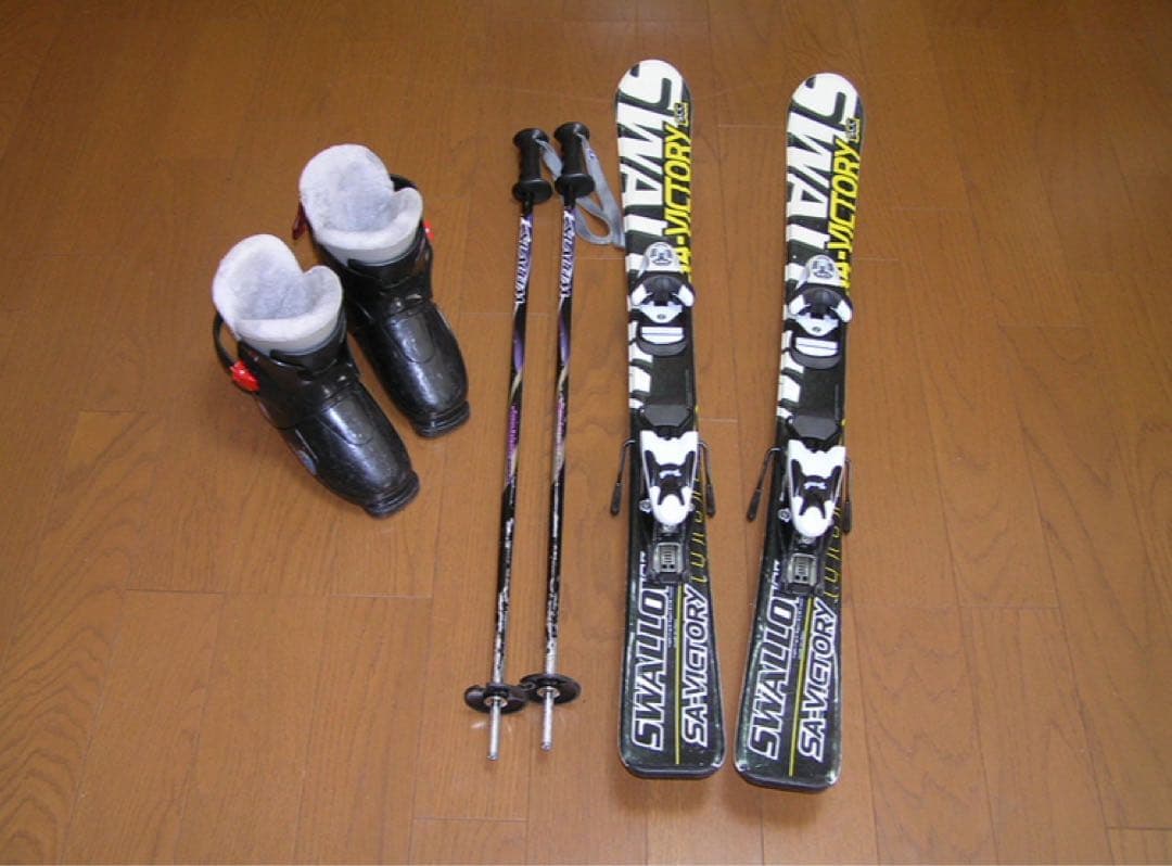 子ども用 スワロースキーセット 板 ポール ブーツ19 Swallow100cm
