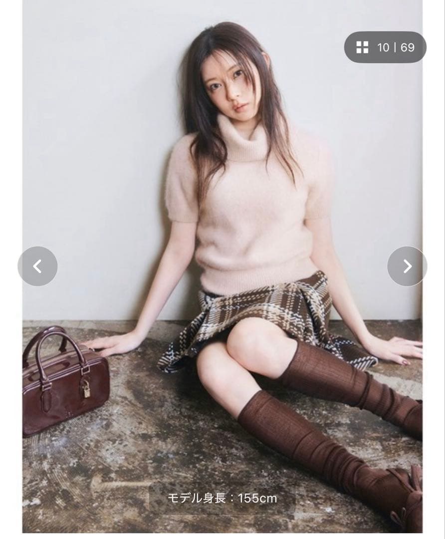 SNIDEL Sustainable ロービングチェックミニスカート