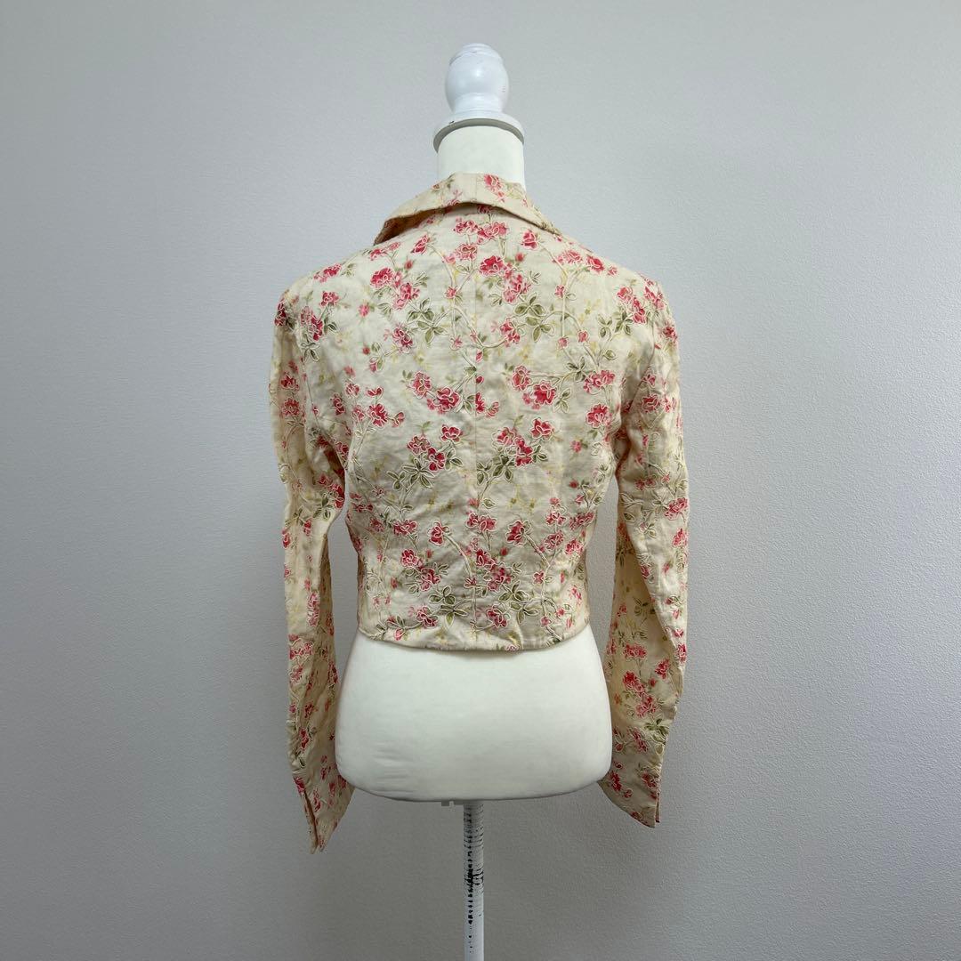 RALPH LAUREN 花柄　刺繍　ショールカラー　ダブルブレスト　ジャケット