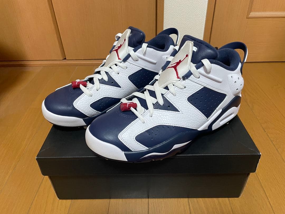 【極美品】NIKE Jordan 6 ゴルフシューズ ネイビー/ホワイト/レッド