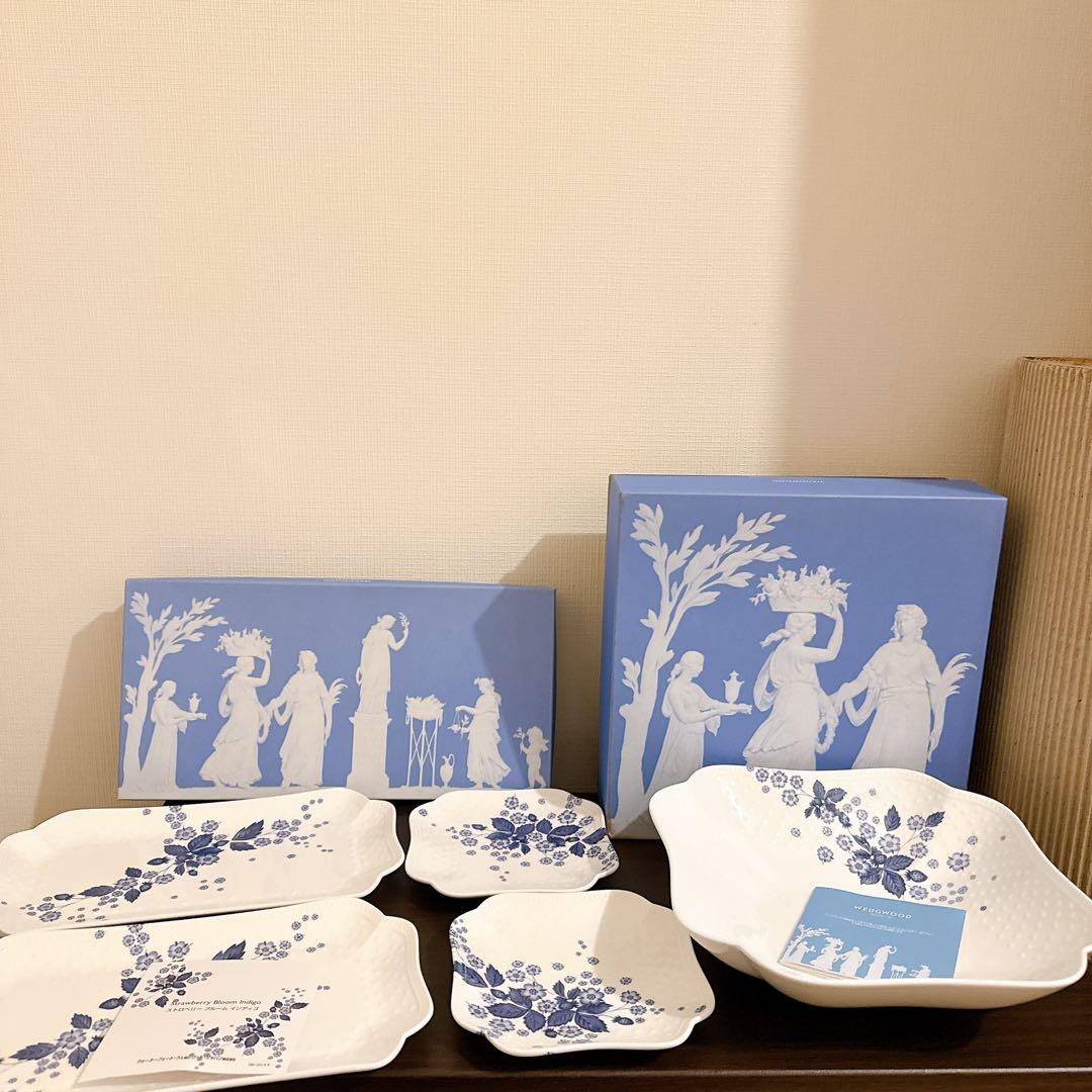 ウェッジウッド　ストロベリーブルーム　インディゴ　セット