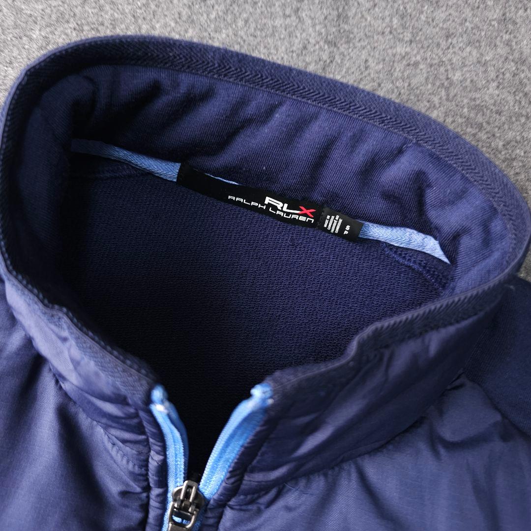 RLX ポロラルフローレン ハイブリッド 中綿ブルゾンニットジャケット S 紺色