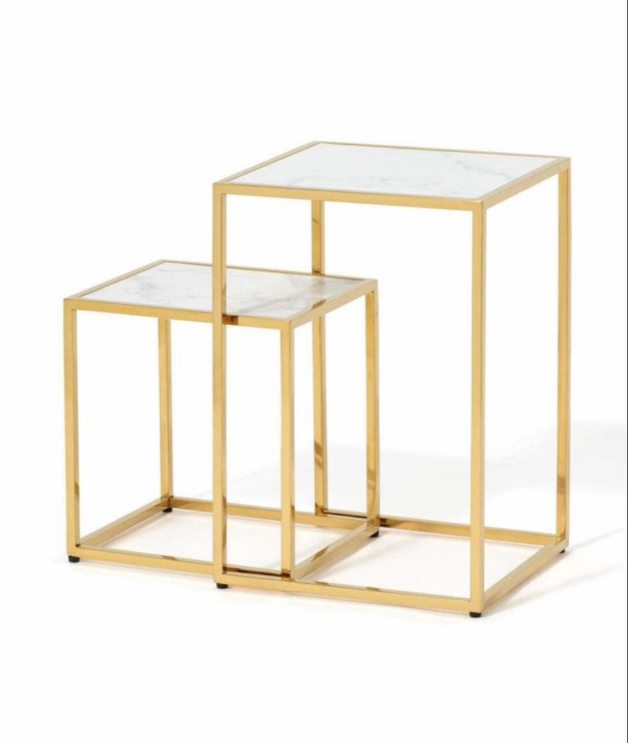 め*い様 Francfranc レーヌ ネストテーブル　マーブル×ゴールド