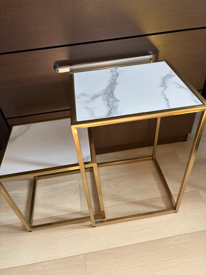 め*い様 Francfranc レーヌ ネストテーブル　マーブル×ゴールド