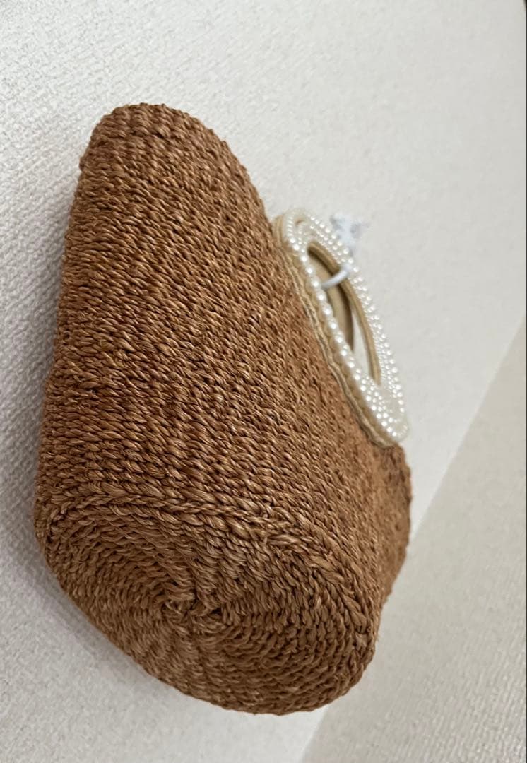 素敵に可愛いい⭐︎アナトリエ⭐︎ベージュ パール装飾 かごバッグ
