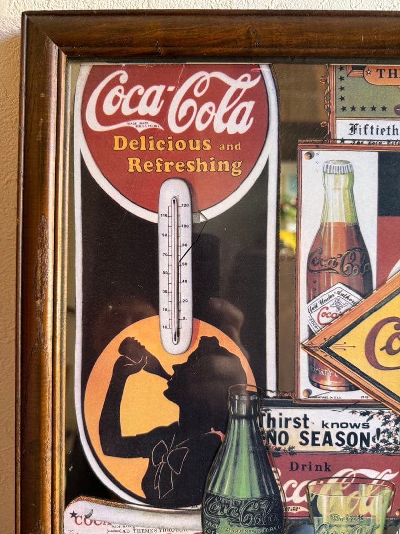 超貴重　ビンテージ　'80s　Coca-Cola　コカコーラ　パブミラー