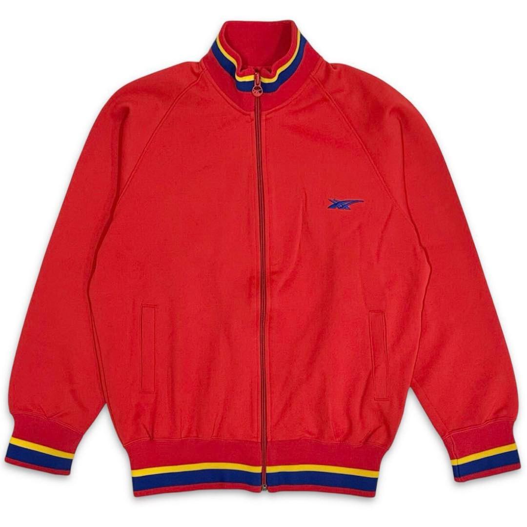 80s 日本製 ASICS アシックス セットアップ ジャージ 上下 赤