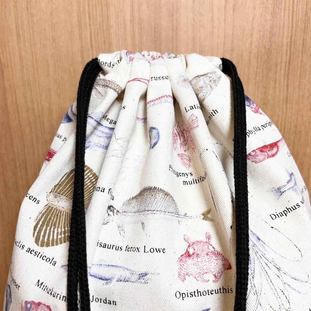 【eat】深海魚(生成り)×黒　入園入学グッズ７点