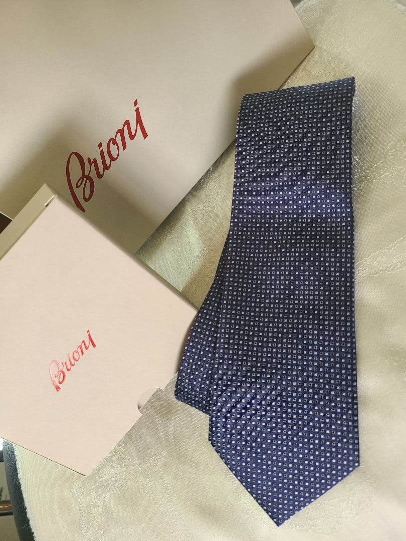 【新品】 Brioni ブリオーニ ネクタイ ネイビー ブルー系