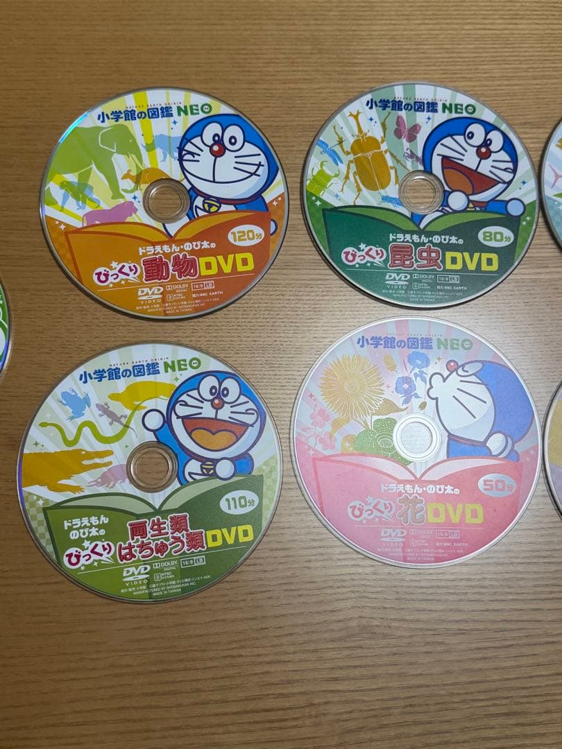 小学館の図鑑NEO　DVD　9枚セット　ドラえもん　 昆虫　鳥　花　危険生物