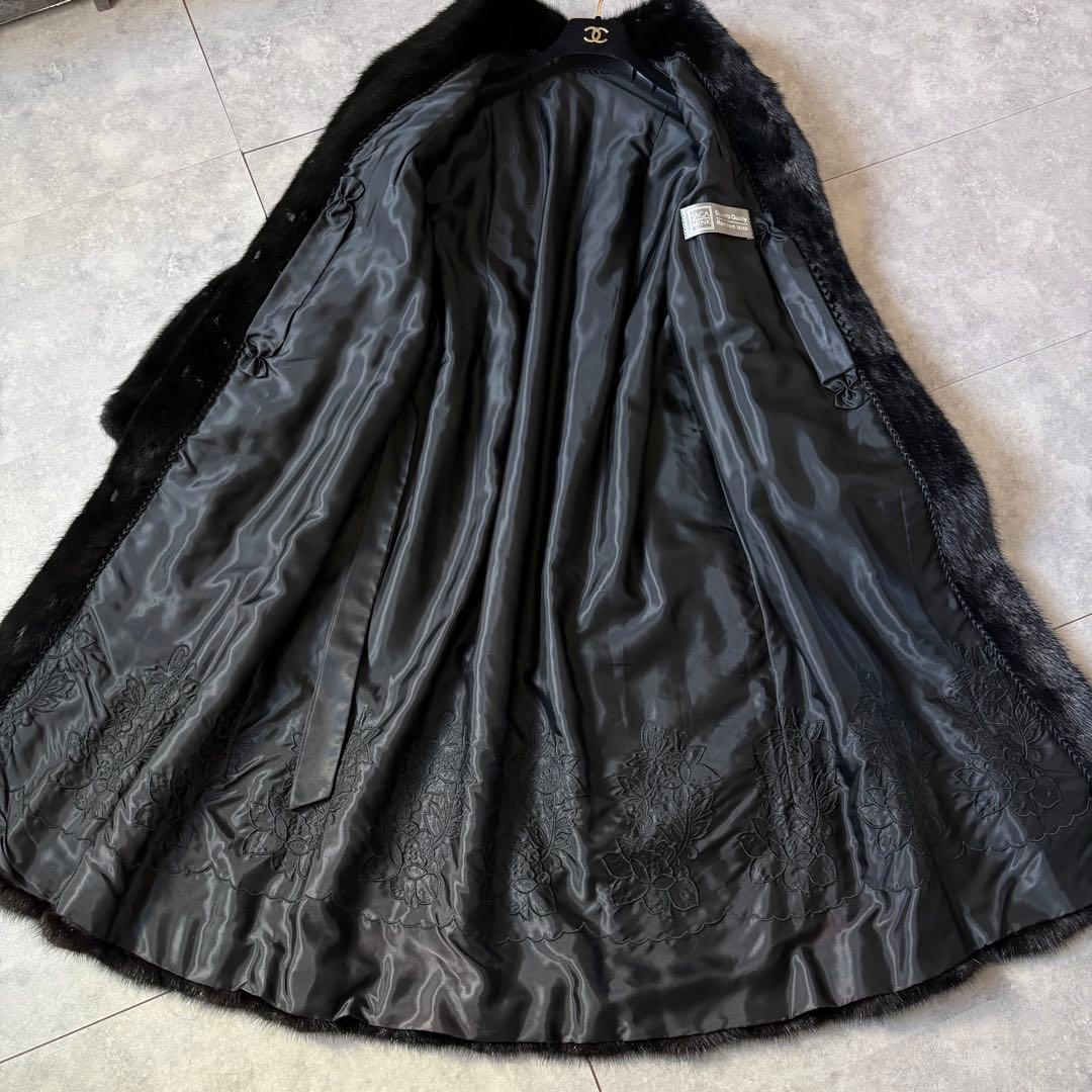 【極美品❣️】毛皮　総丈114 高級ミンク 銀SAGA ミンクコート ブラック