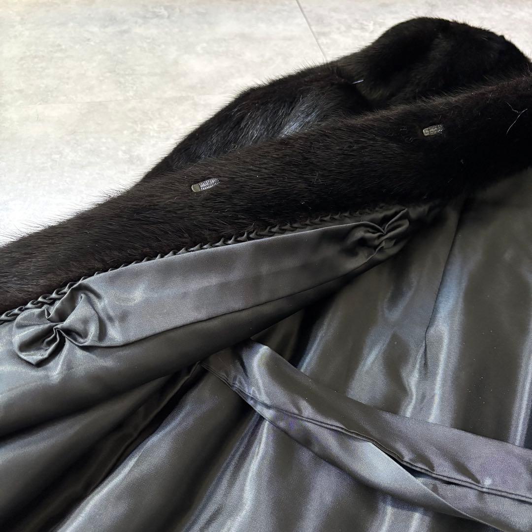 【極美品❣️】毛皮　総丈114 高級ミンク 銀SAGA ミンクコート ブラック