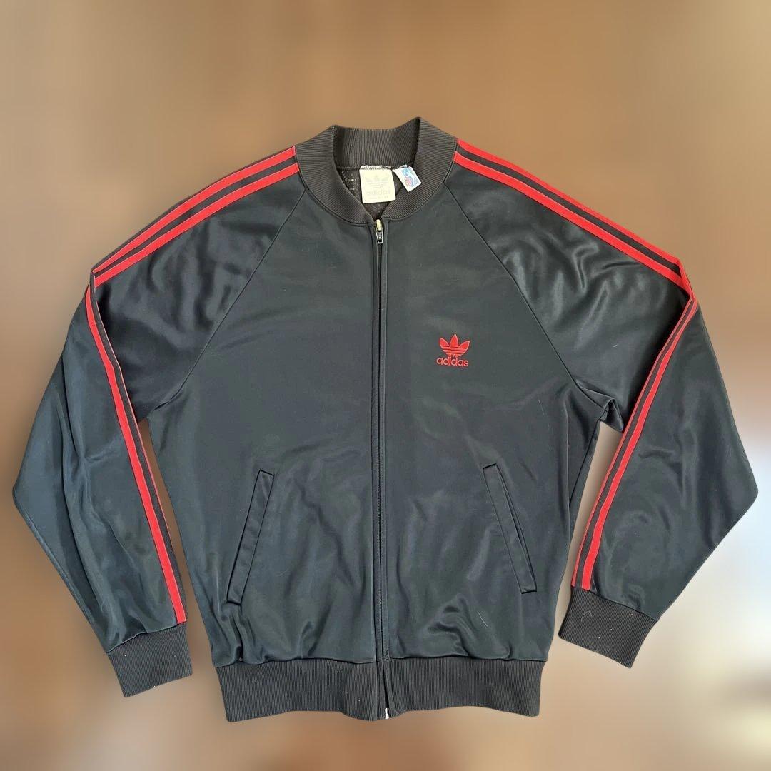 adidas ブラック レッド ジャージ made in USA