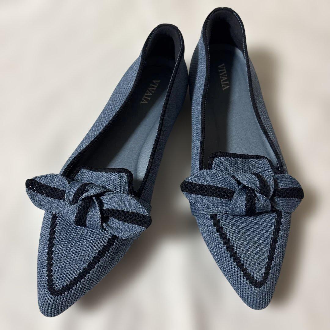 VIVAIA ポインテッドトゥ リボン付き ローファー パンプス サイズ　36