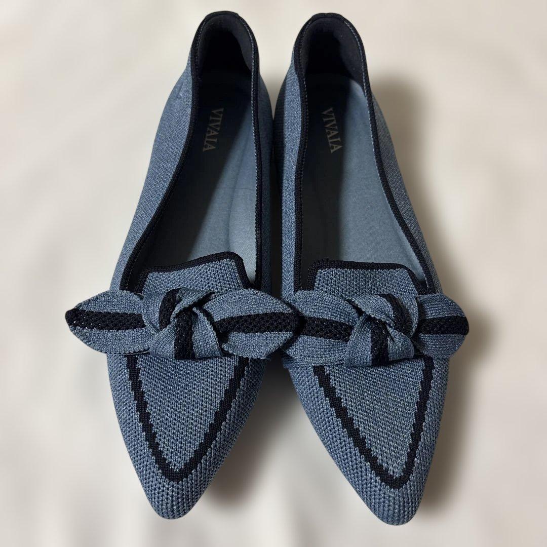 VIVAIA ポインテッドトゥ リボン付き ローファー パンプス サイズ　36