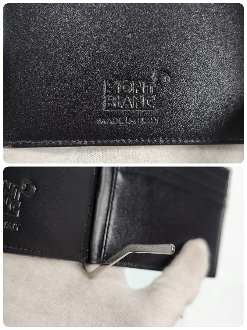 新品✨モンブラン マネークリップ ホワイトスター ブラック レザー