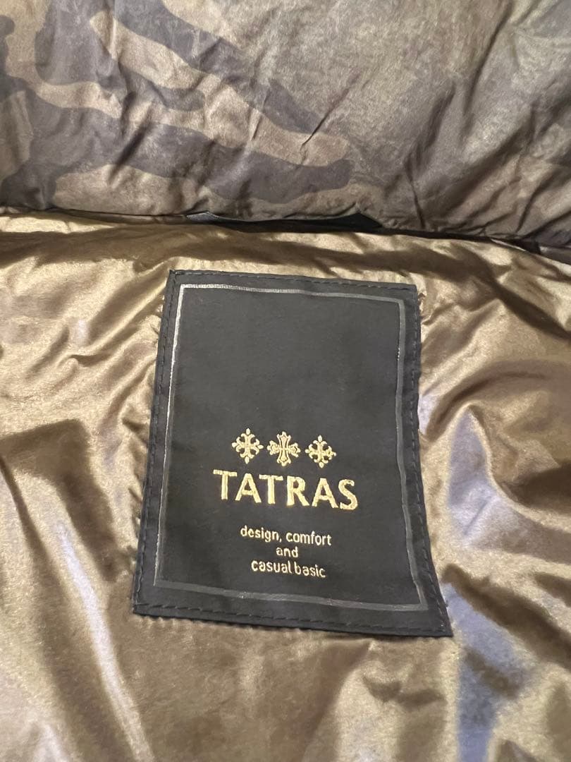 TATRAS メンズ フード付きダウンベスト 迷彩