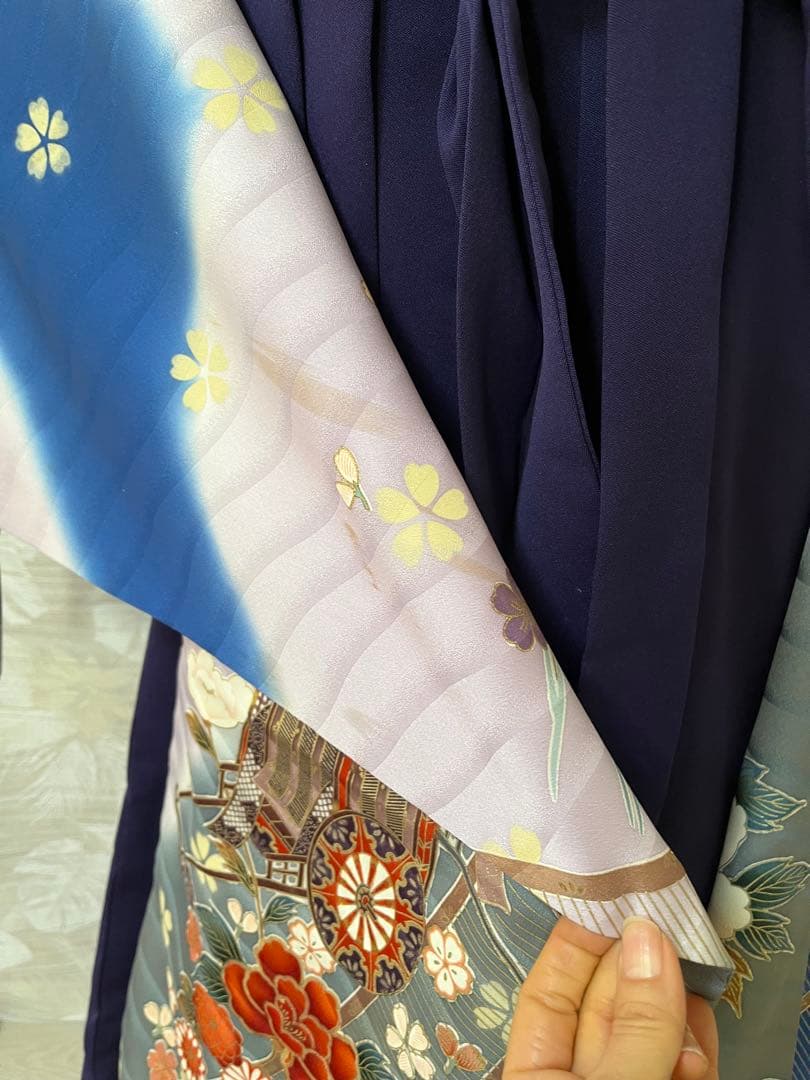 正絹振袖　袴セット　アンティーク振袖　昭和レトロ　モダン　豪華振袖　卒業式袴