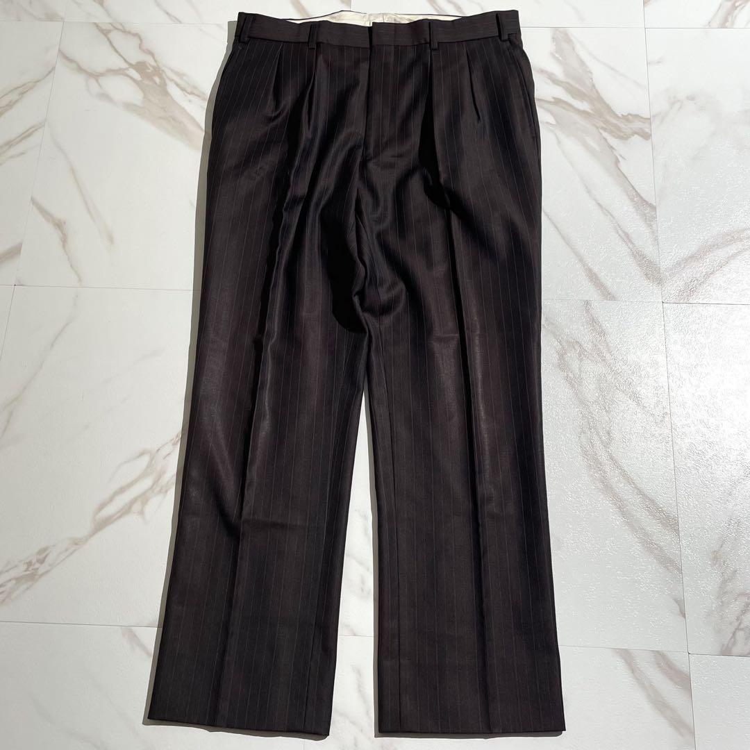 BurberryLondonダークブラウン ストライプ ビジネススーツ