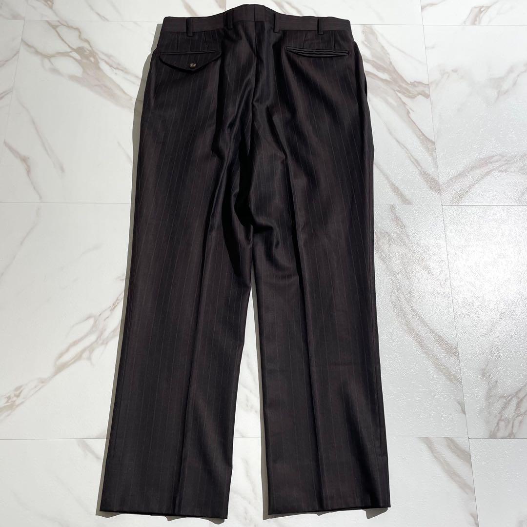 BurberryLondonダークブラウン ストライプ ビジネススーツ