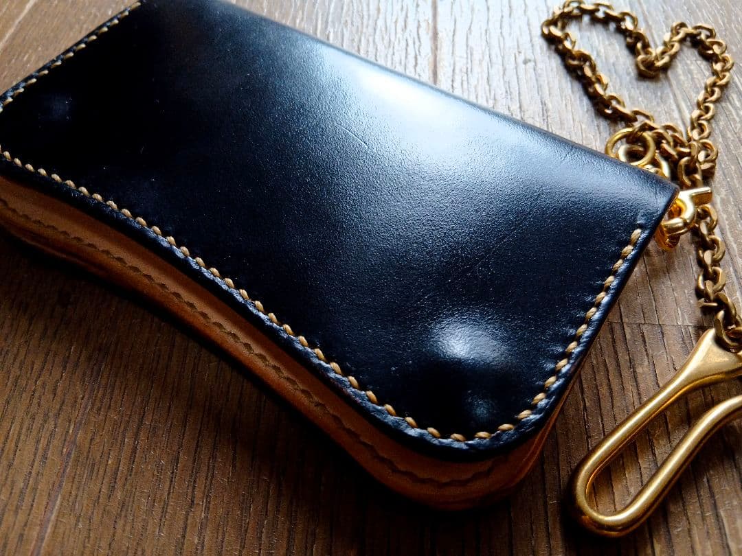 Hoween クロムエクセルレザー 茶芯トラッカーウォレット ウォレットチェーン