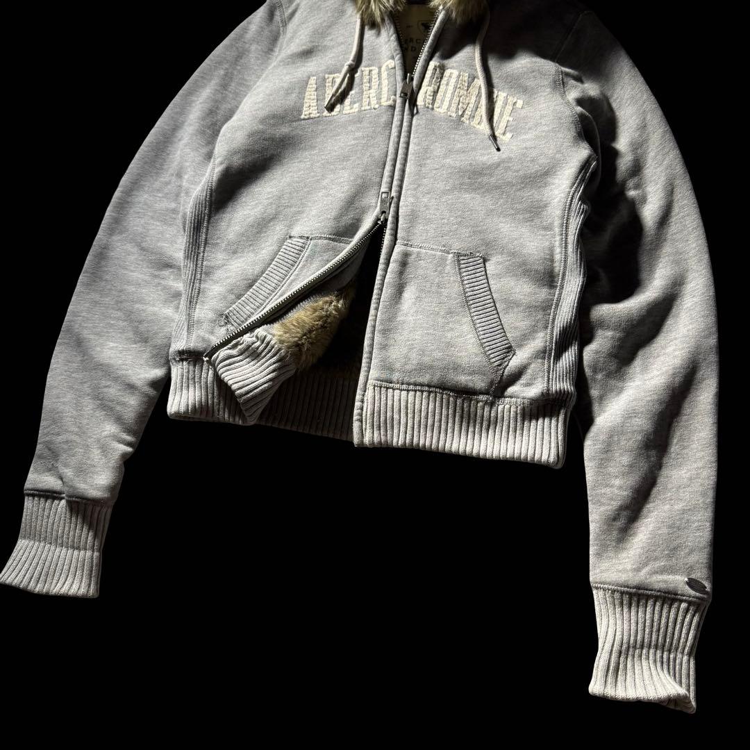 00s A&F fur double zip hoodie y2k 平成