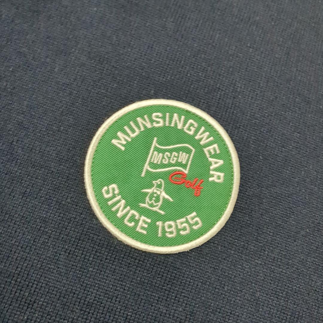 新品 Munsingwear 吸湿発熱ワッペンセーター L ネイビー