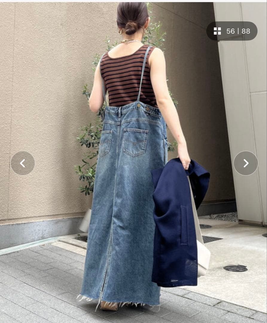 DouDou フリンジデニムジャンスカ