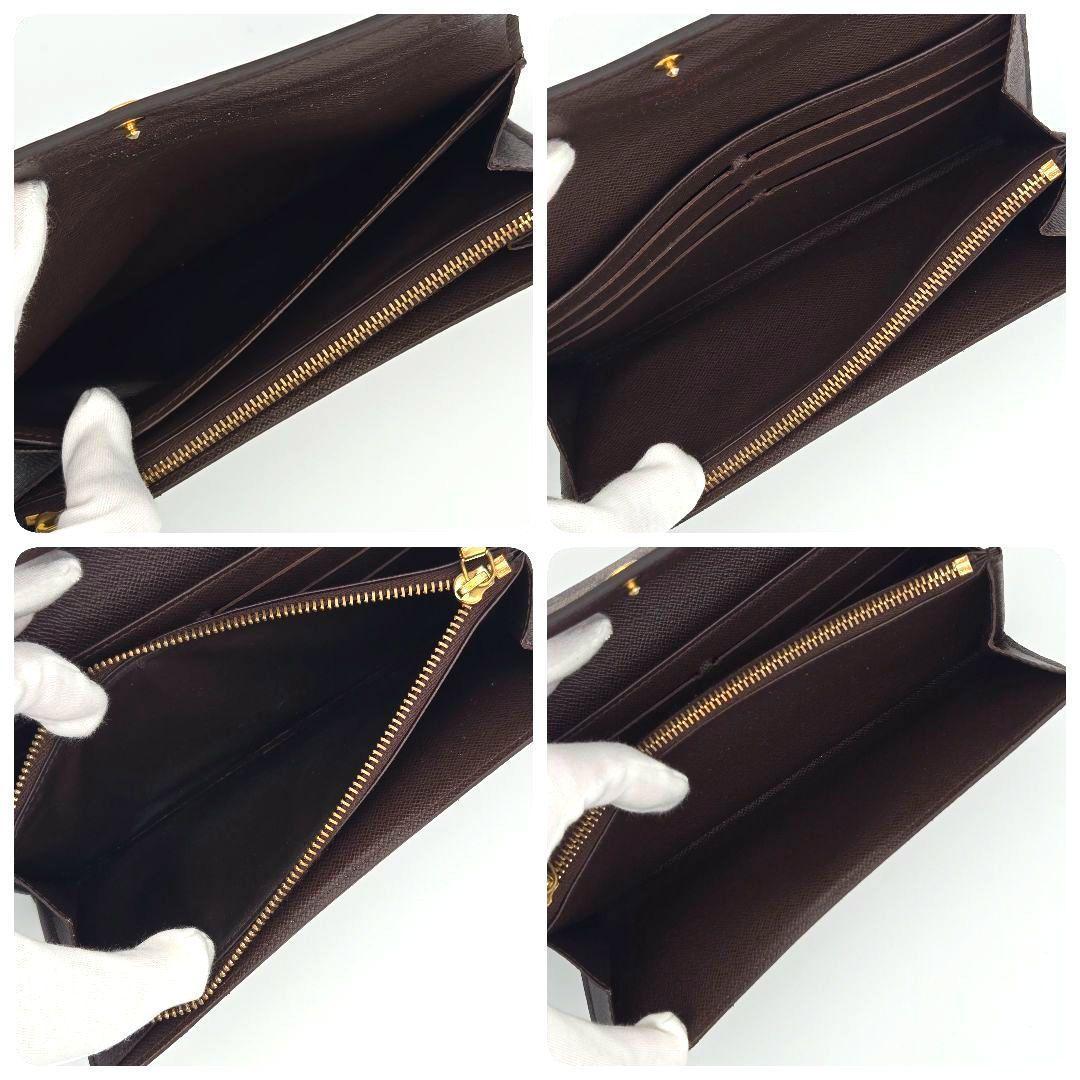 ルイヴィトン ダミエ エベヌ 長財布 ポルトフォイユ サラ N61734 茶