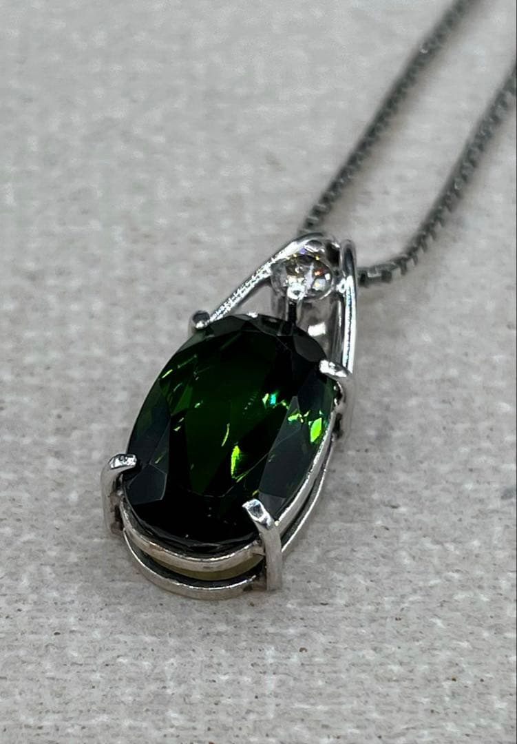 専用JA181★高級 グリーントルマリン2.87ct ダイヤ ヘッド 鑑付