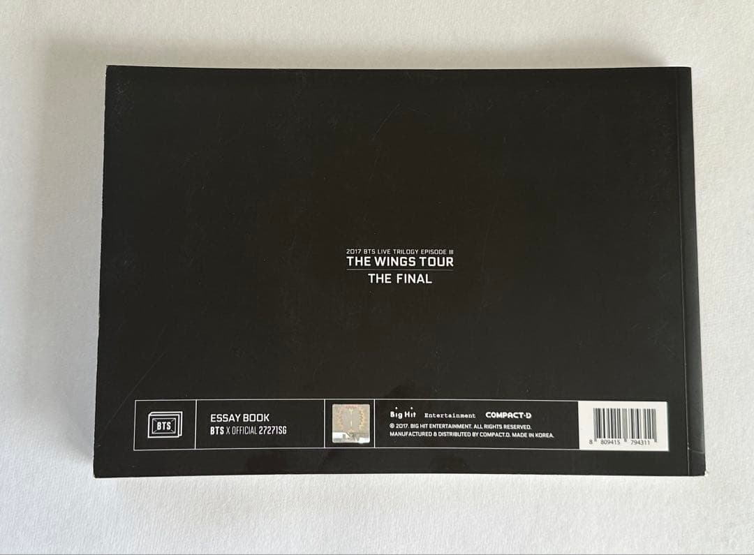 WINGS TOUR FINAL 公式 エッセイブック ユンギ SUGA
