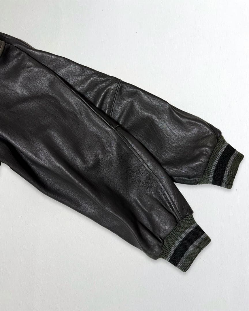 90s 本革 スエード レザージャケット スタジャン ラムレザー テディ