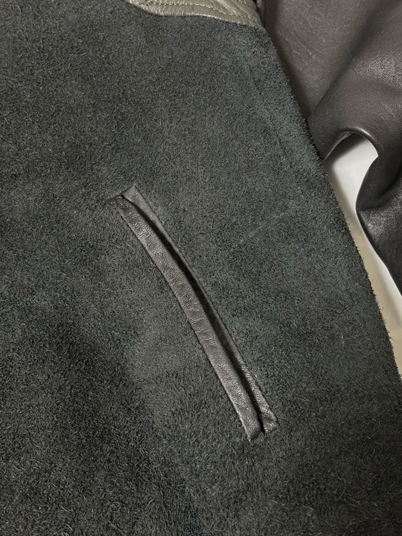 90s 本革 スエード レザージャケット スタジャン ラムレザー テディ