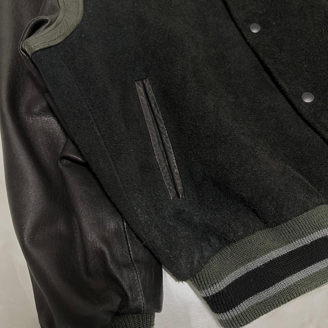 90s 本革 スエード レザージャケット スタジャン ラムレザー テディ