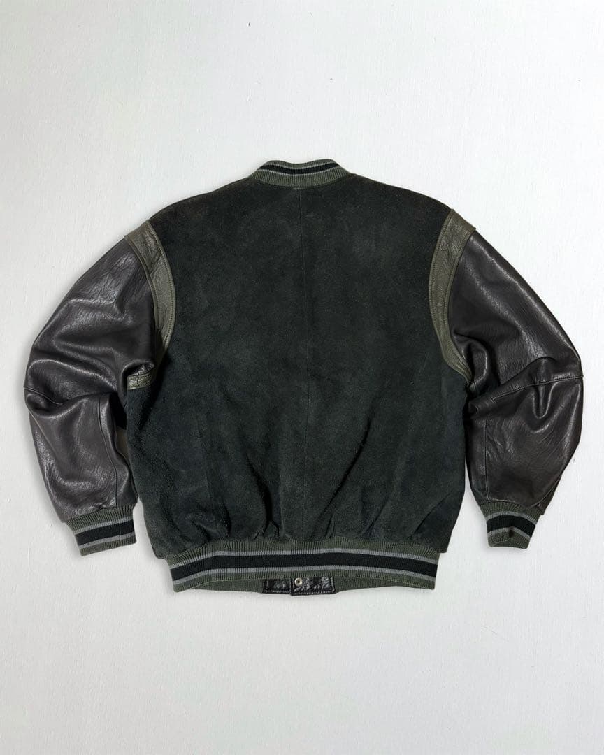 90s 本革 スエード レザージャケット スタジャン ラムレザー テディ