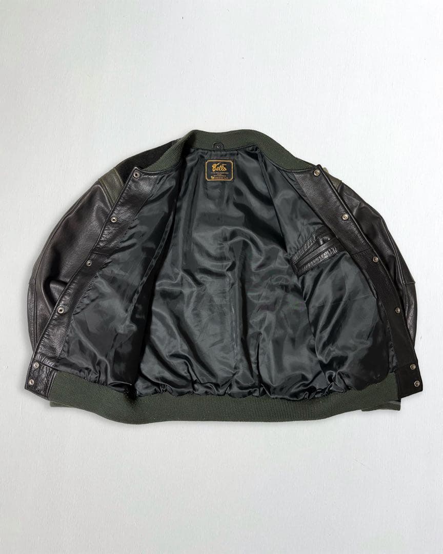 90s 本革 スエード レザージャケット スタジャン ラムレザー テディ