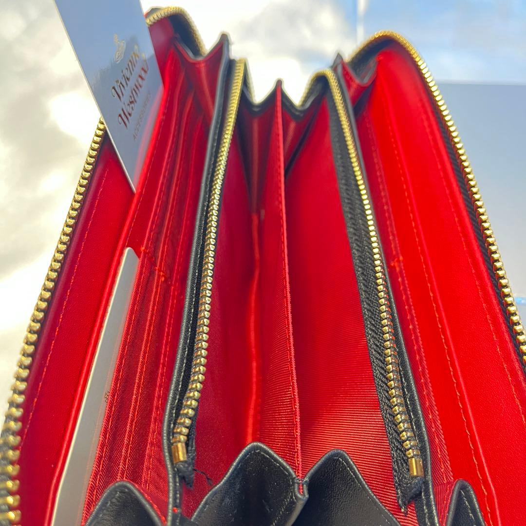 新品 Vivienne Westwood 黒 真っ赤な内装 長財布 バレンタイン