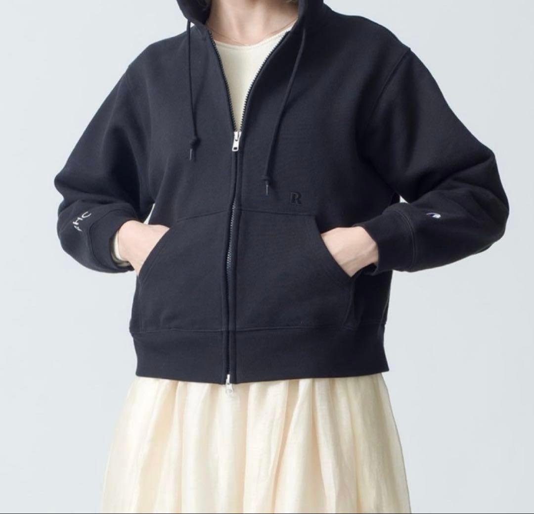 極美品 ロンハーマン RHC チャンピオン別注 ダブルジップ パーカー 黒 ロゴ